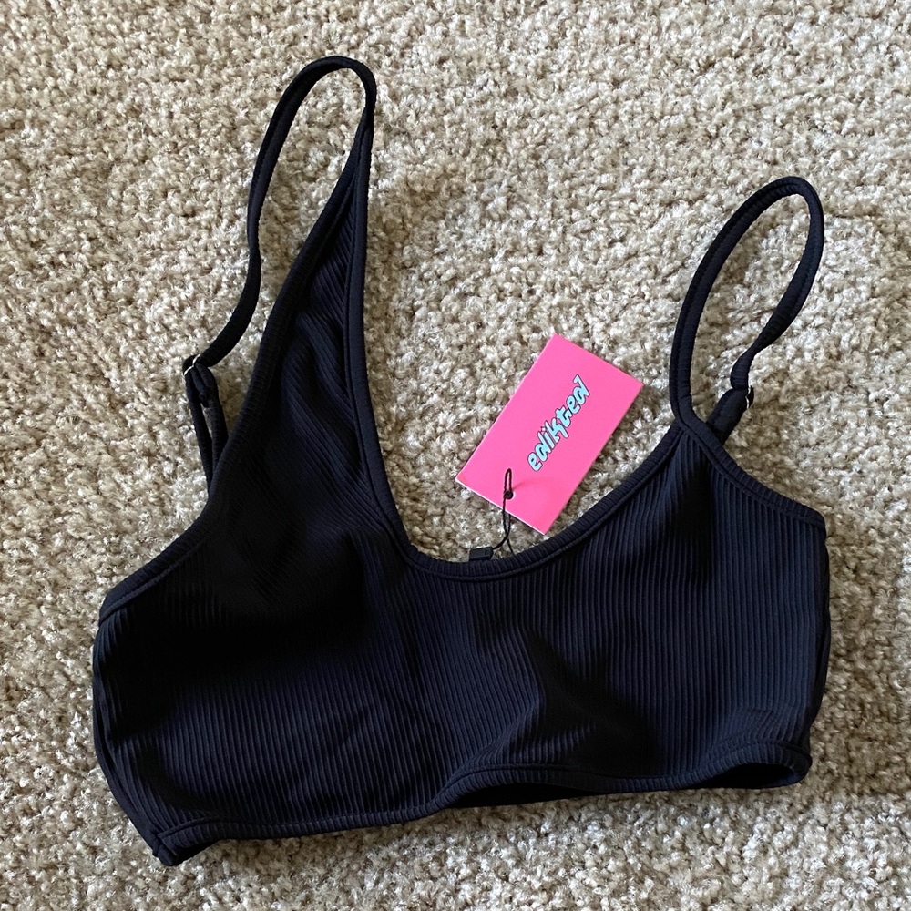Edikted Black Ribbed Bralette